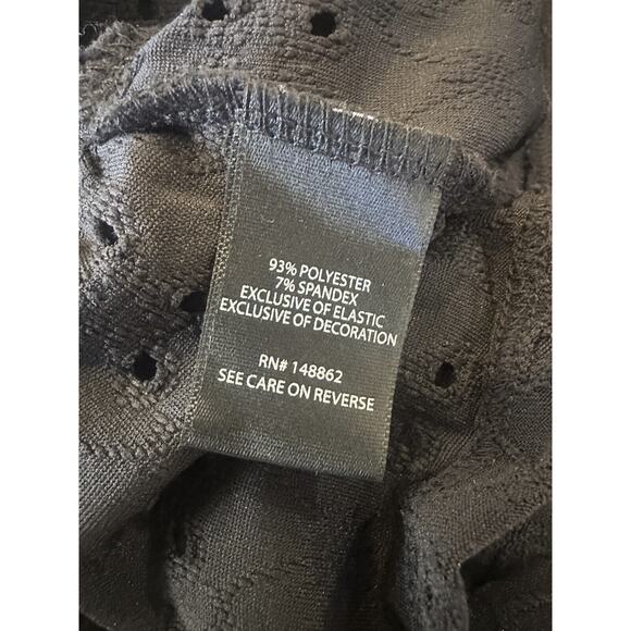 NWT Torrid Eyelet Smocked Waist & Sleeve Sweetheart Top Black Plus Size 5 5X - Picture 8 of 16